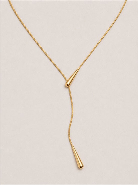 Jewelry - New! Gold Snake Chain Lariat Necklace NWOT  5065